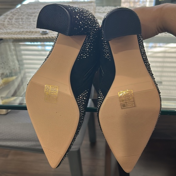 ISNOM Black Rhinestone Boots - Picture 6 of 6